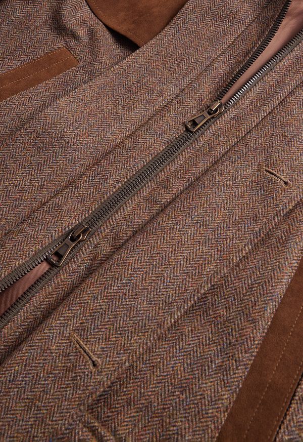 Paul Stuart Tweed Hunting Jacket with Suede Trim, image 4