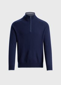 Paul Stuart Suede Trim Quarter Zip Pullover, thumbnail 1