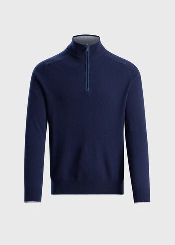 Paul Stuart Suede Trim Quarter Zip Pullover