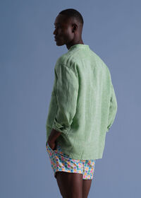 Paul Stuart Washed Linen Stand Collar Shirt, thumbnail 3