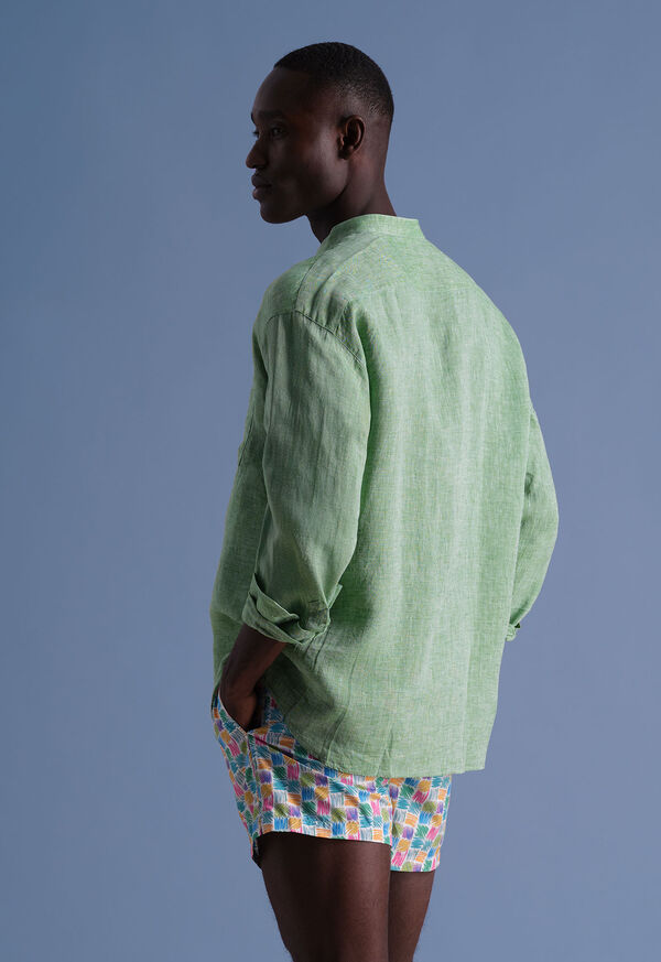 Paul Stuart Washed Linen Stand Collar Shirt, image 3