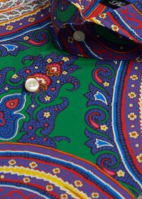 Paul Stuart Blue Paisley Cotton Shirt, thumbnail 2