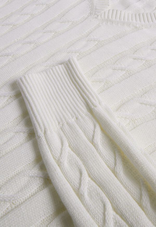 Paul Stuart Cotton Cable V-Neck Pullover, image 4