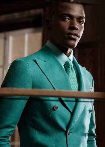 Paul Stuart Printed Silk Small Tossed Pine Tie