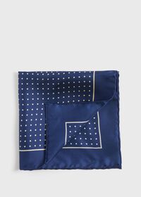 Paul Stuart Silk Twill Dot Print Pocket Square, thumbnail 1