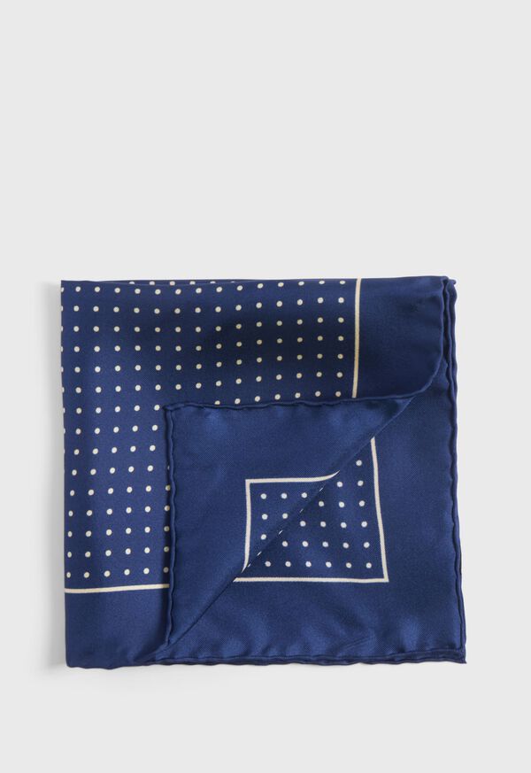 Paul Stuart Silk Twill Dot Print Pocket Square, image 1