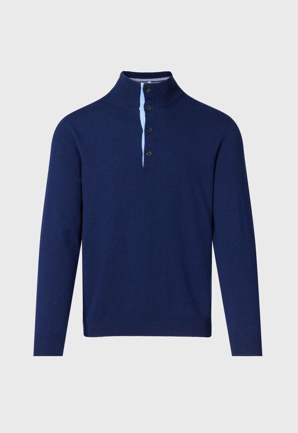 Paul Stuart Cashmere Button Mock Neck Sweater, image 1
