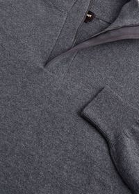 Paul Stuart Quarter Zip Sweater with Suede Trim, thumbnail 2