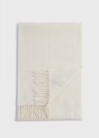 Paul Stuart Cashmere Scarf with Man on the Fence Logo, thumbnail 1