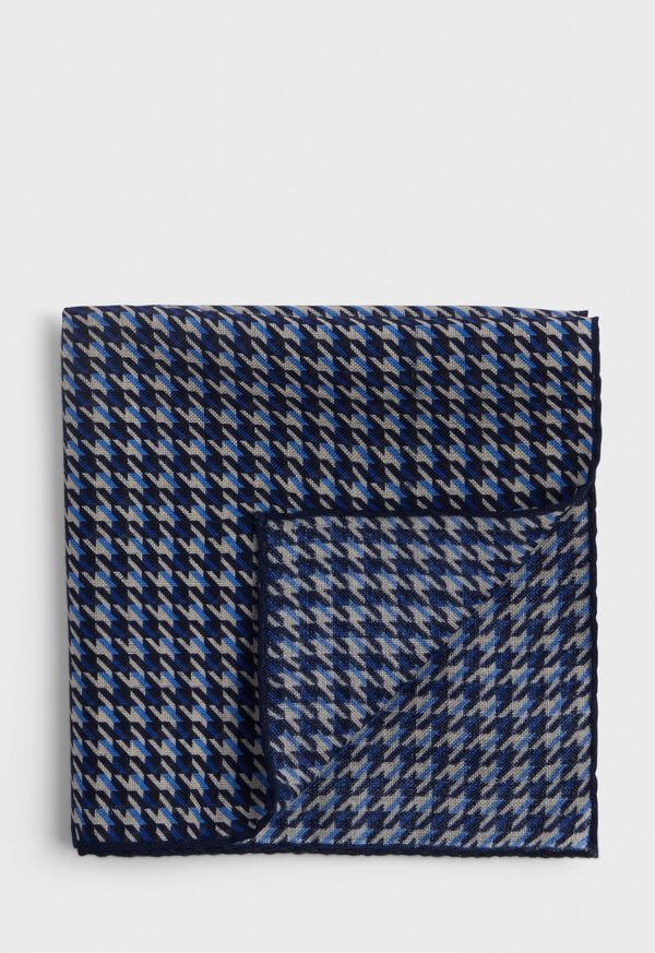 Paul Stuart Wool Houndstooth Print Pocket Square, image 1