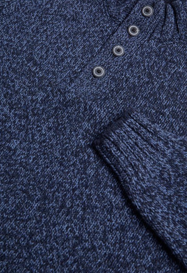 Paul Stuart Marled Button Mock Neck Sweater, image 2