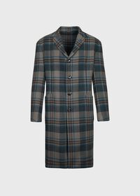 Paul Stuart Taupe Multi Color Plaid Coat, thumbnail 1