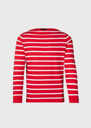 Paul Stuart Cotton & Cashmere Boat Neck Stripe Pullover