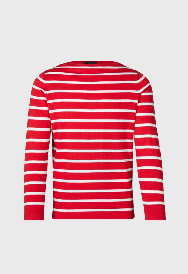 Paul Stuart Cotton & Cashmere Boat Neck Stripe Pullover