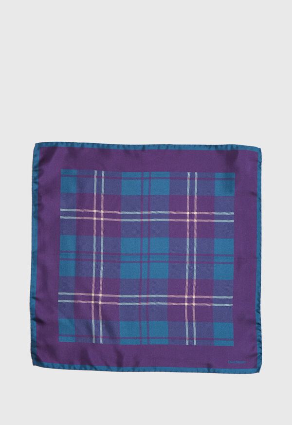 Paul Stuart Plaid Pocket Square With Contrast Border, image 2