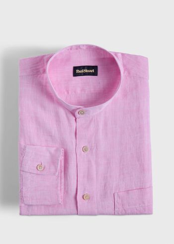 Paul Stuart Washed Linen Stand Collar Shirt