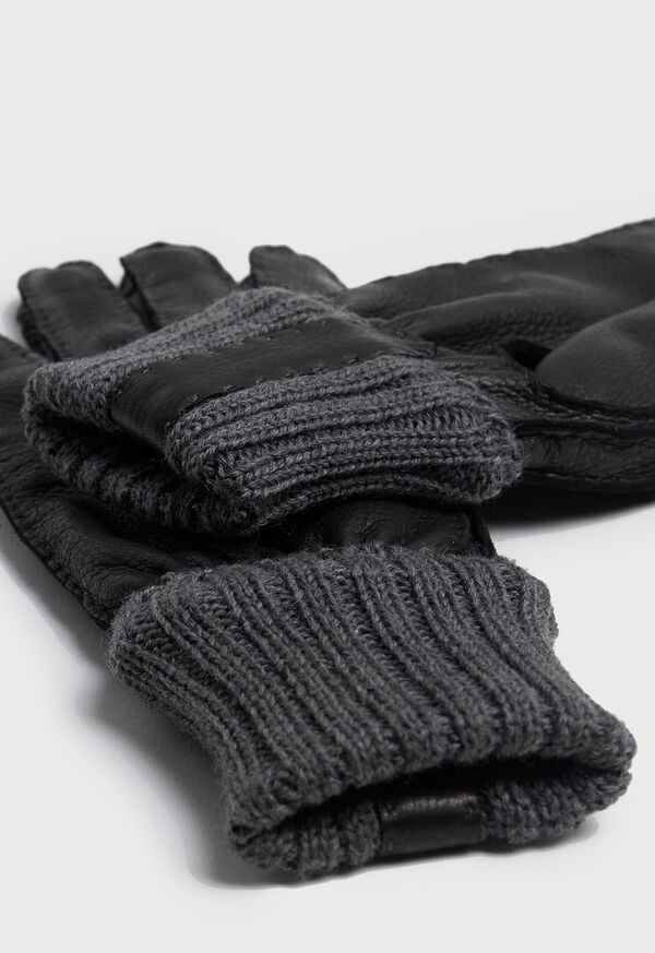 Paul Stuart Deerskin Glove with Cashmere Ribbed Cuff, image 2