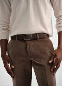 Paul Stuart Suede Trimmed Corduroy Trouser, thumbnail 6