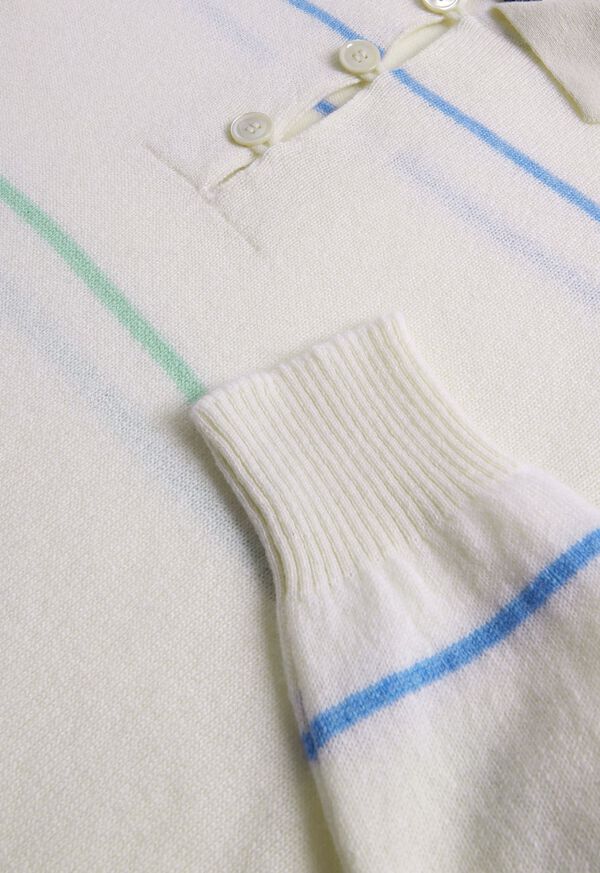 Paul Stuart Cashmere Stripe Polo Sweater, image 3