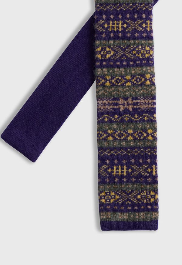 Paul Stuart Cashmere Fair Isle Knit Tie