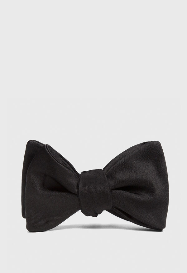 Paul Stuart Black Formal Satin Bow Tie, image 1