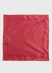Paul Stuart Silk Twill Dot Print Pocket Square, thumbnail 2