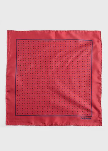 Paul Stuart Silk Twill Dot Print Pocket Square