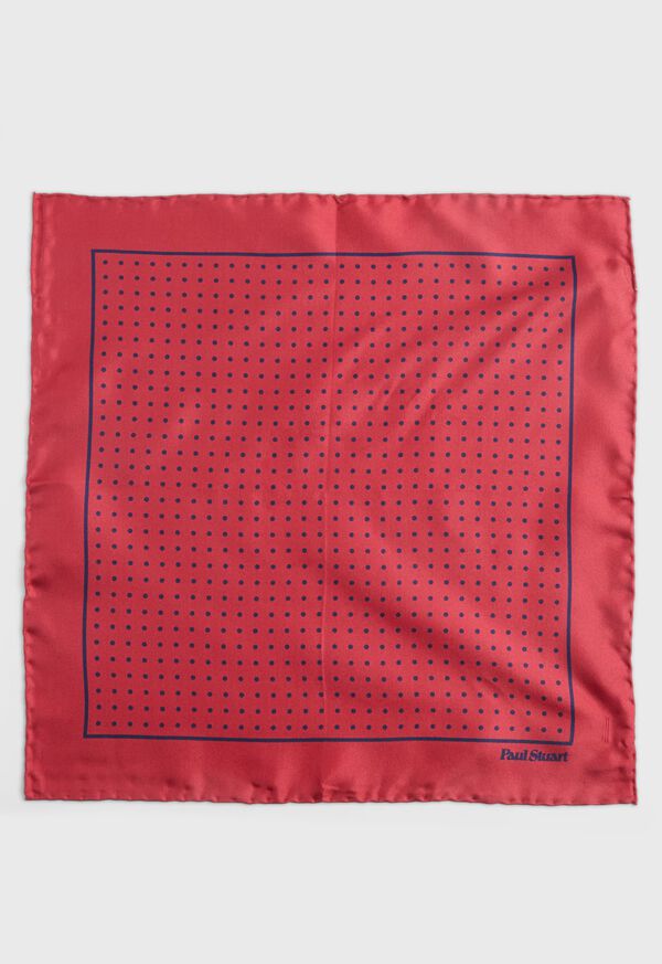 Paul Stuart Silk Twill Dot Print Pocket Square, image 2