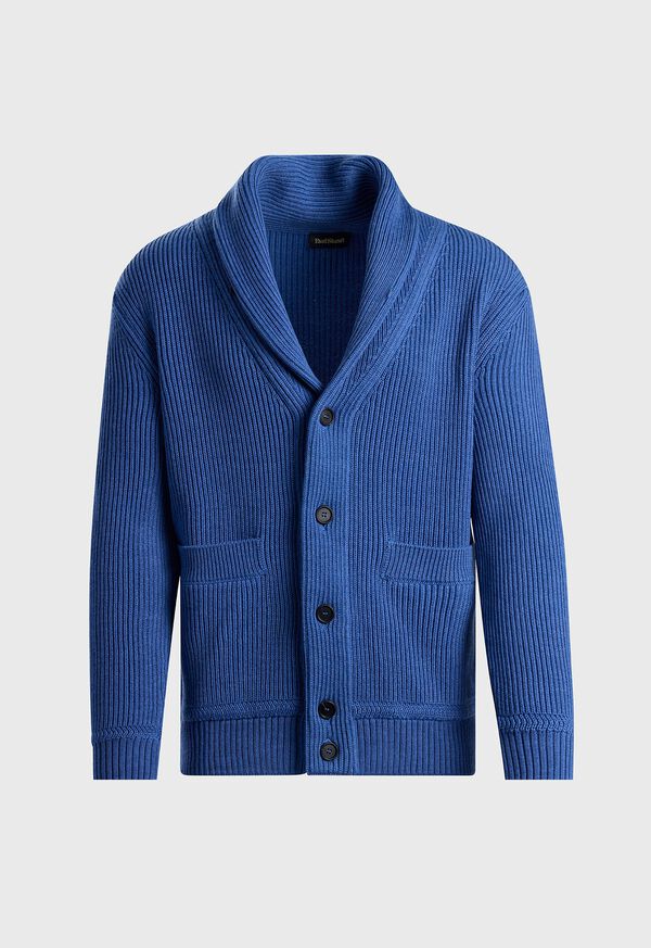 Paul Stuart Shawl Collar Ribbed Cardigan, image 1