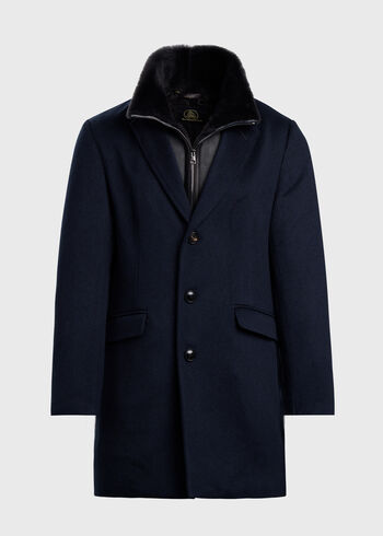 Paul Stuart Wool Coat with Shearling Gilet