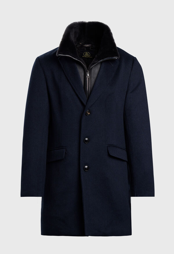 Paul Stuart Wool Coat with Shearling Gilet, image 1