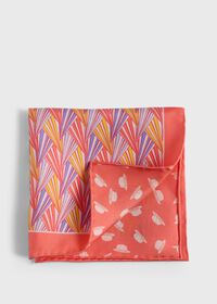 Paul Stuart Printed Silk Basketweave Pocket Square, thumbnail 1