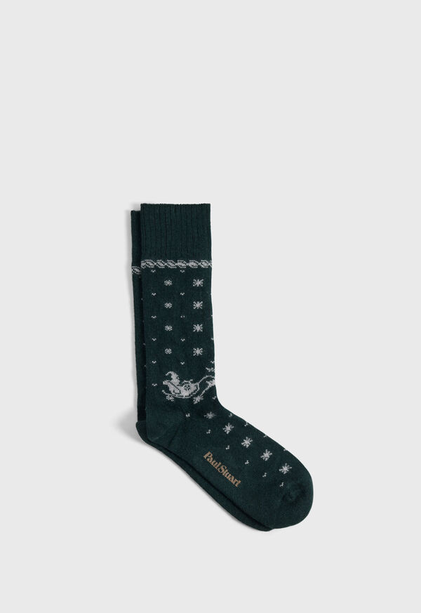 Paul Stuart Santa & Sleigh Motif Sock, image 1
