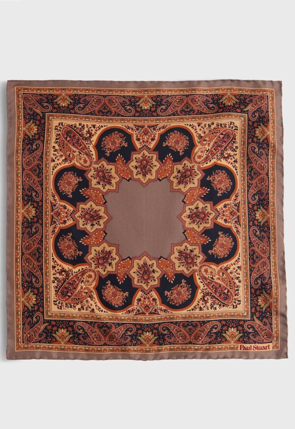 Paul Stuart Silk Twill Paisley Pocket Square, image 2