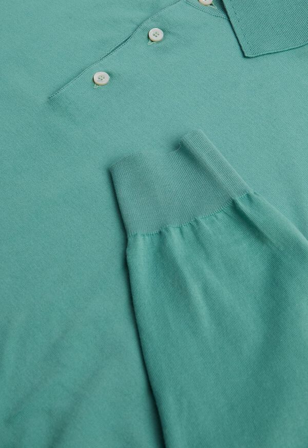 Paul Stuart Long Sleeve Cotton Polo Shirt, image 4