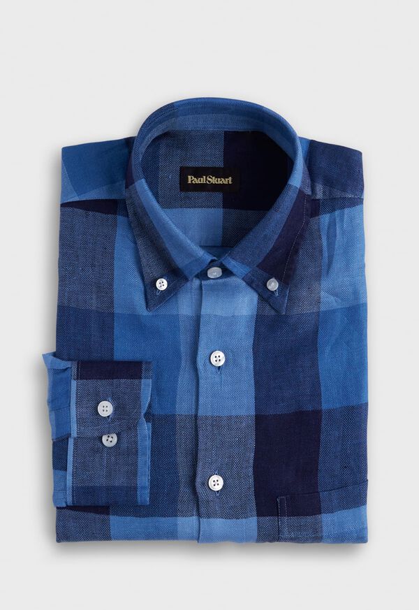 Paul Stuart Linen Buffalo Check Sport Shirt, image 1