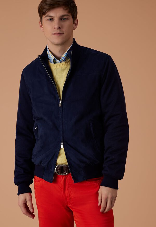Paul Stuart Navy Suede Blouson Look, image 1