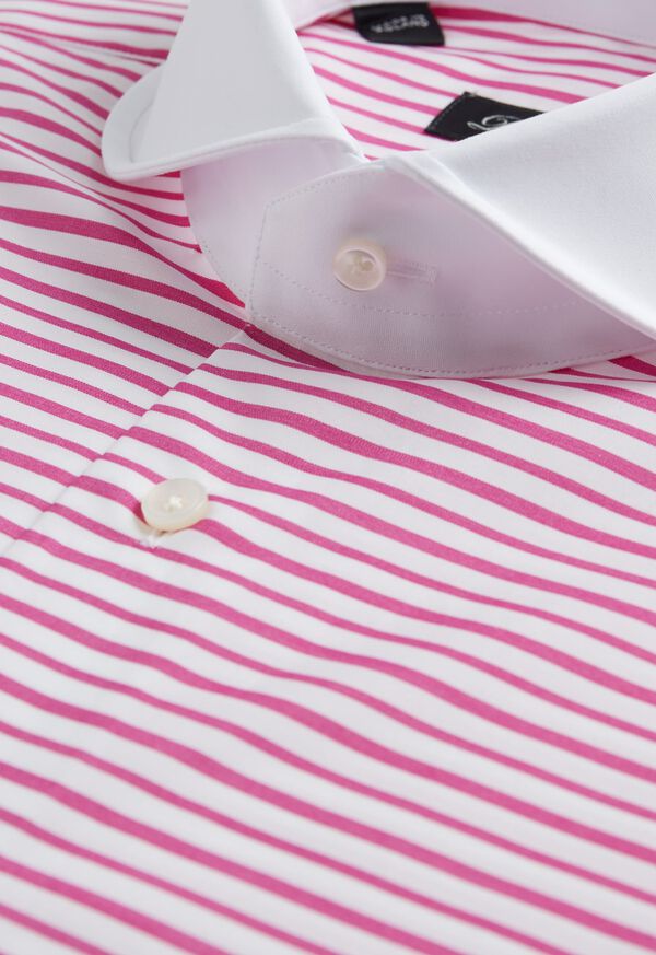 Paul Stuart Round Collar Horizontal Stripe Dress Shirt, image 2