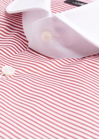 Paul Stuart Red Horizontal Stripe Dress Shirt, thumbnail 2