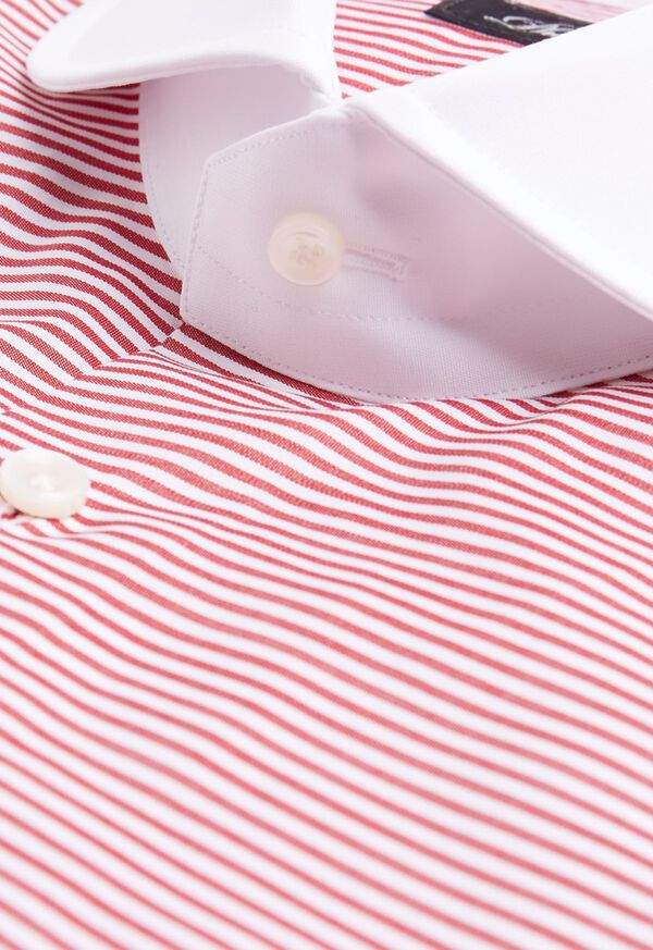 Paul Stuart Red Horizontal Stripe Dress Shirt, image 2