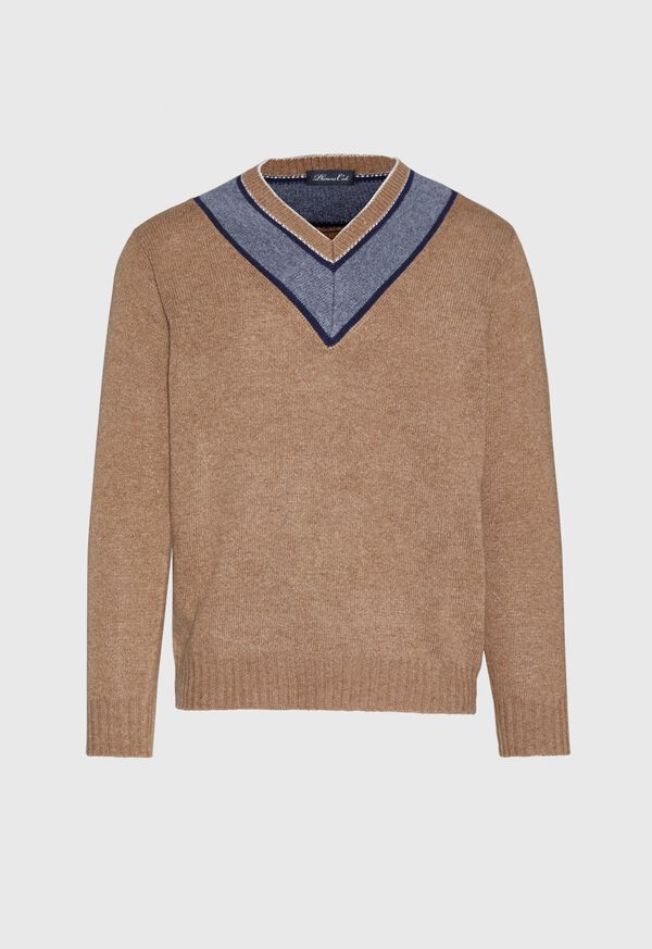 Paul Stuart Lambswool Sweater with Grey V-Neck, image 1