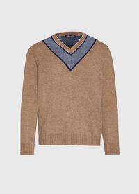 Paul Stuart Lambswool Sweater with Grey V-Neck, thumbnail 1