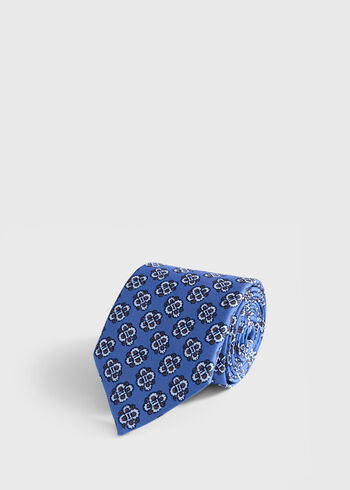 Paul Stuart Large Medallion Print Silk Tie