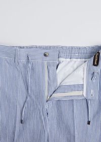 Paul Stuart Blue & White Stripe Seersucker Drawstring Pant, thumbnail 2