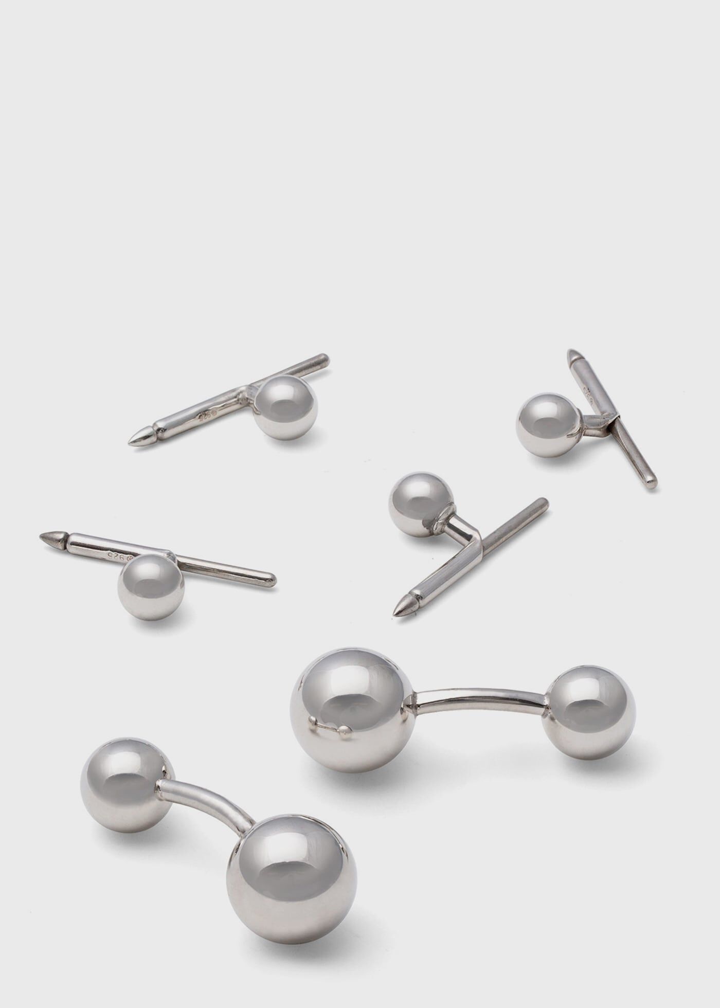Silver cufflinks and studs sales