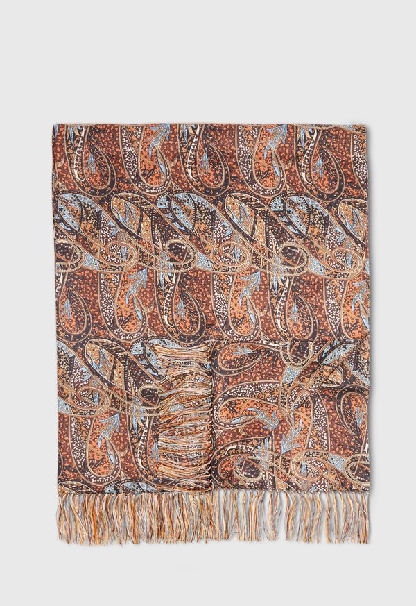 Paul Stuart Master Paisley Print Silk Scarf, image 1