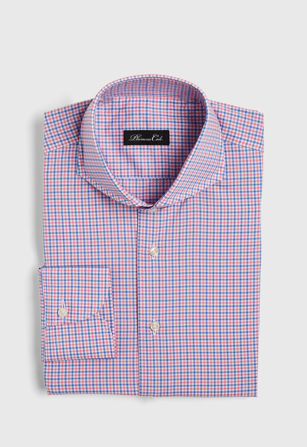 Paul Stuart Blue and Pink Check Dress Shirt, image 1