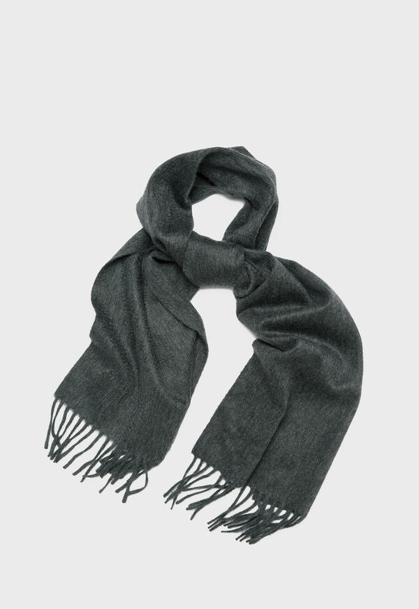 Paul Stuart Cashmere Solid Color Scarf with Embroidered Logo, image 5