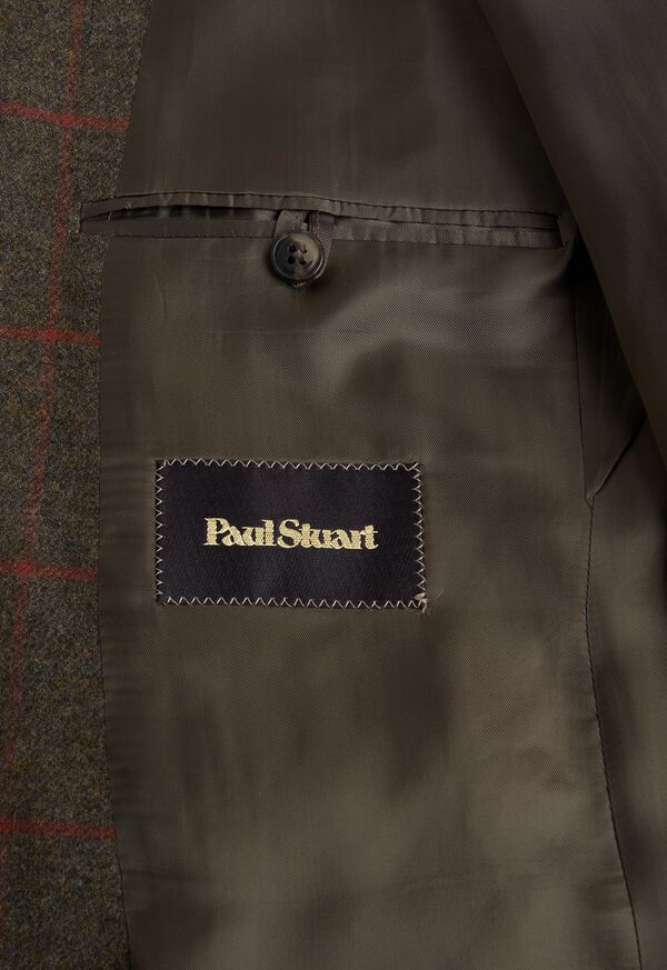 Paul Stuart Olive Windowpane Sport Jacket, image 3