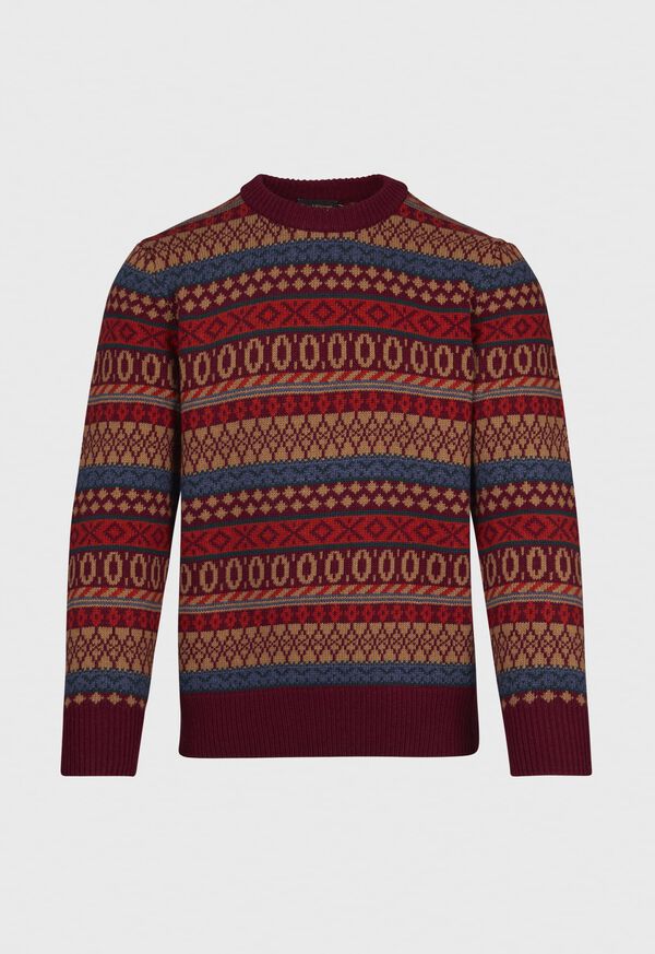 Paul Stuart Wool Blend Fair Isle Crewneck Sweater, image 1